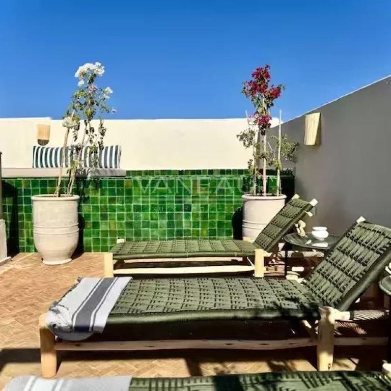 Riad 5 chambres avec basin à la Kasbah vue l' Atlas