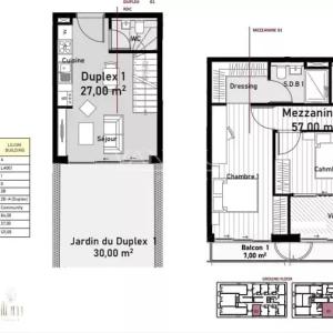 Appartement ou duplex 2 chambres dans une résidence de prestiige