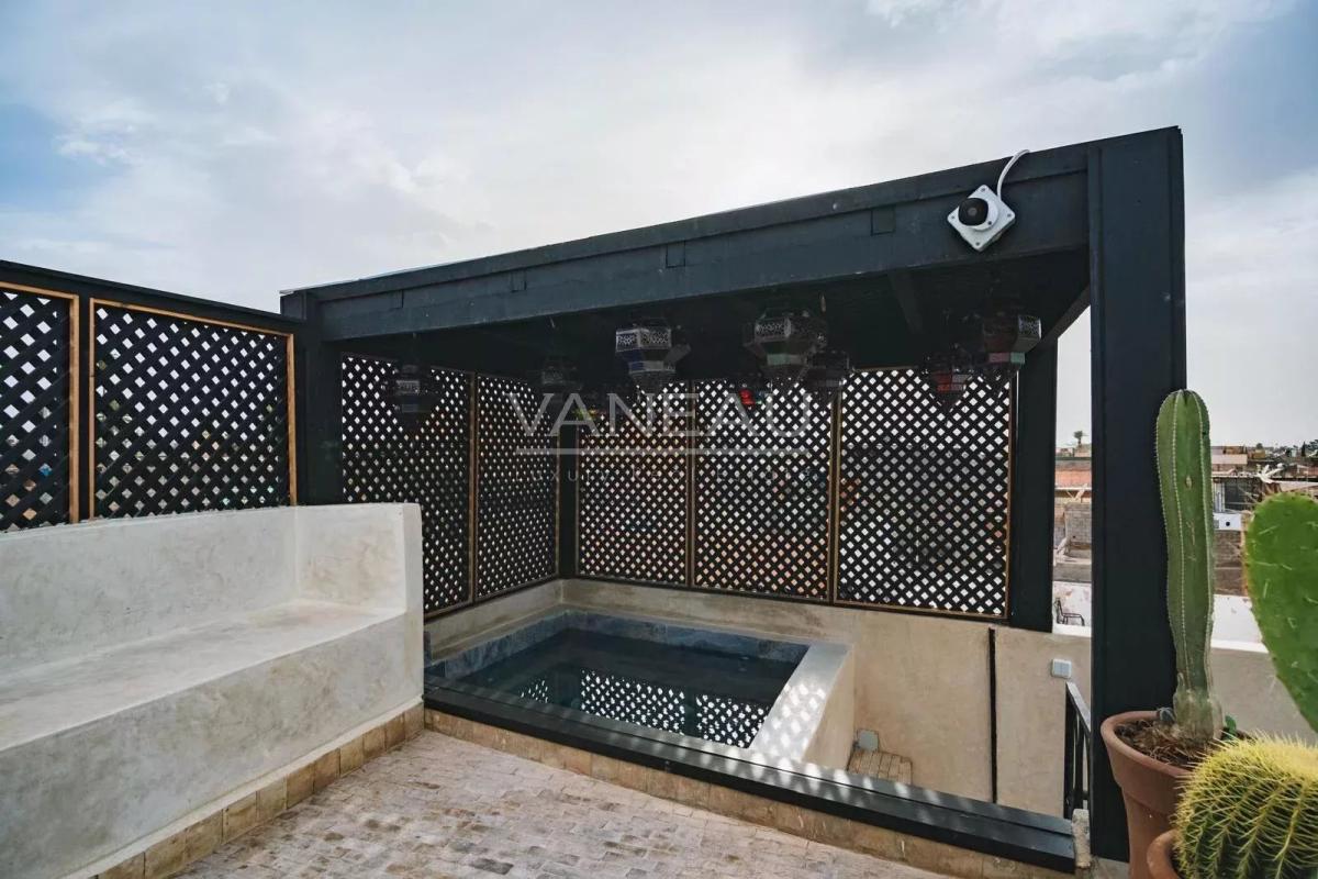 Riad trois chambres avec bassin et vue Koutoubia