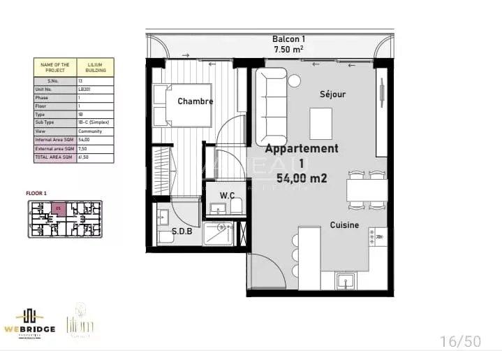 Appartement et duplex 1 chambre dans une résidence de prestige d
