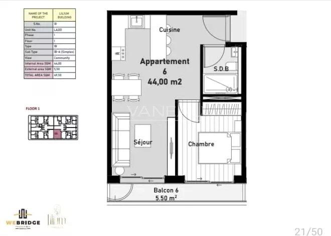 Appartement et duplex 1 chambre dans une résidence de prestige d