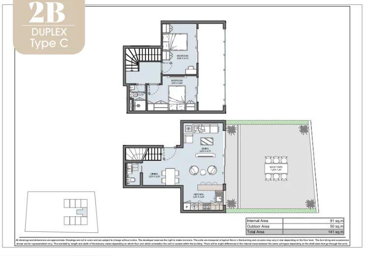 Appartement ou duplex 2 chambres dans une résidence de prestiige